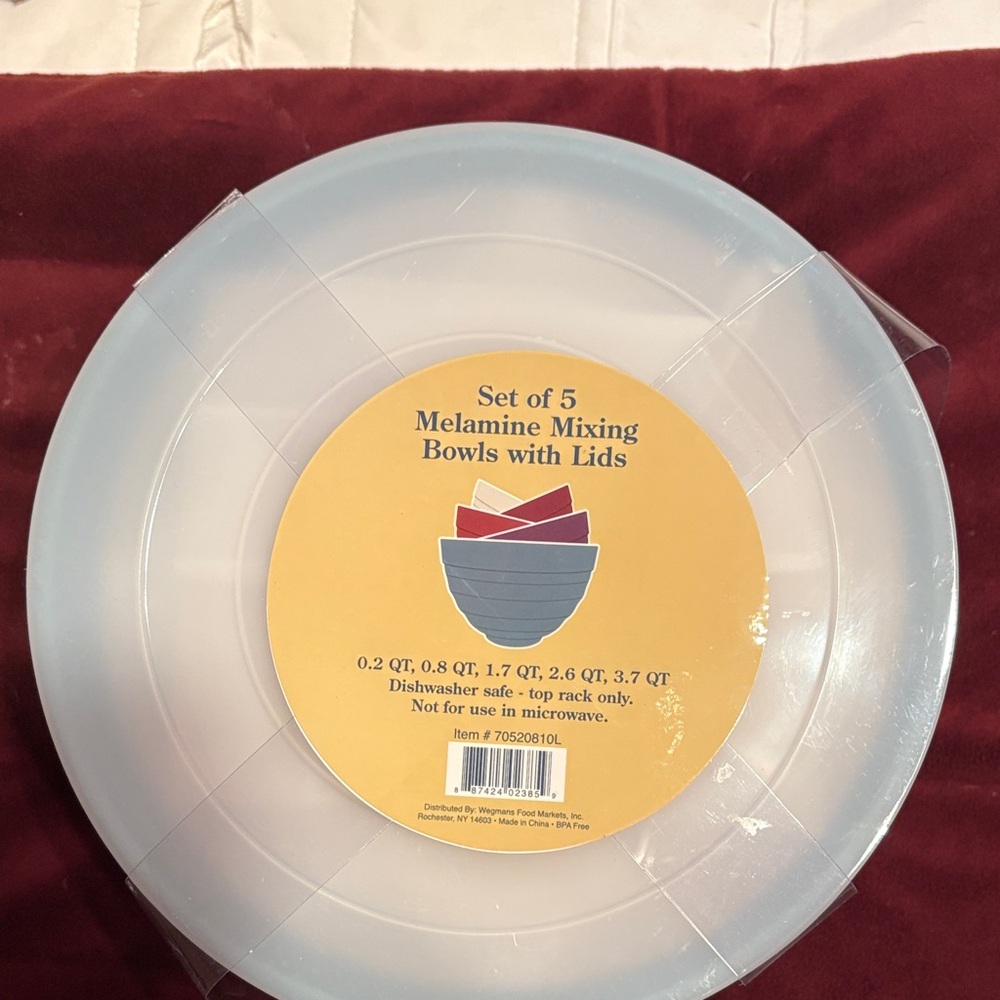 Premium Melamine Mixing Bowls with Lids - Set of 5